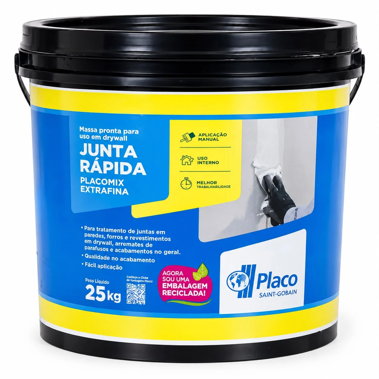 Balde de Junta Rápida Placomix Extrafina para drywall