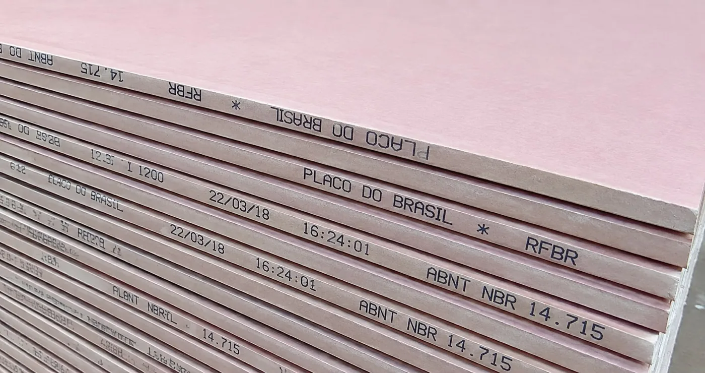 Placa de drywall RF rosa resistente ao fogo